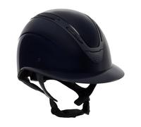 Casque d'équitation visière polo avec coque brillante femme Equestro Apocalypse Bleu S (52/54 cm)