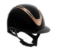 Casque d'équitation visière polo avec coque brillante femme Equestro Apocalypse Noir M (55/57 cm)