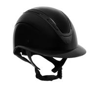 Casque d'équitation visière polo avec coque brillante femme Equestro Apocalypse Noir M (55/57 cm)