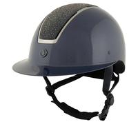 Casque d'équitation visière polo BR Equitation Omega Glamourous Glossy Bleu 52/54