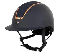 Casque d'équitation visière polo BR Equitation Omega Painted Glitter Bleu 52/54