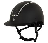 BR Equestrian Equipment Casque d'équitation Omega Painted – Visière polo – 55-57 cm – Noir