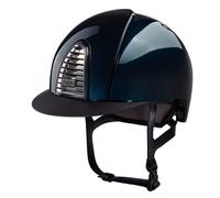 Casque d'équitation visière polo et jugulaire éco cuir KEP Cromo 2.0 Shine Bleu M (51/58 cm)