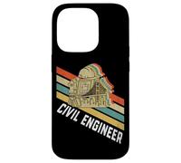 Casque d'ingénieur Civil rétro à Rayures Vintage Coque pour iPhone 14 Pro