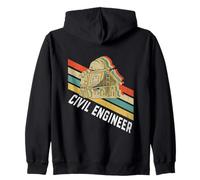 Casque d'ingénieur Civil rétro à Rayures Vintage Sweat à Capuche