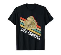 Casque d'ingénieur Civil rétro à Rayures Vintage T-Shirt