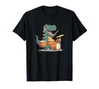 Casque Dinosaure avec Batterie Cool pour Les Fans de Musique Jurassique T-Shirt