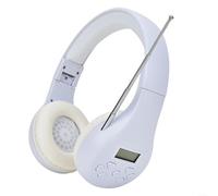 Casque d'interprétation de conférence - 1 casque radio FM, récepteur stéréo portable avec ajustement réglable pour les conférences et les voyages, matériau ABS léger, noir (blanc)