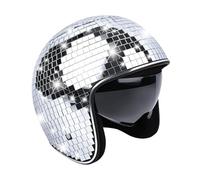Casque Disco Ball, Casque de Balle Disco Brillant Un Chapeau Fête Unique Les Carnavals Cadeau Fête à Thème Cadeau, Casques Disco Verre Miroir Pailleté pour Femmes Et Hommes DJ Club Scène Bar, Argent