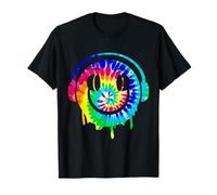 Casque DJ avec Visage Souriant et Teint par tie Dye, EDM Rave Party T-Shirt