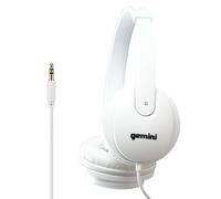 Casque DJ professionnel Gemini Sound DJX-200 blanc - Moniteur supra-auriculaire avec haut-parleurs de 40 mm, couteurs ultra-confortables, isolat
