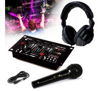 Casque DJ Sono + table de mixage DJ21-USB-MKII IBIZA Sound + Micro Dynamique Noir