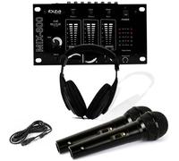 Casque Dj Sono + table de mixage MIX-800 IBIZA + 2 Micros Dynamiques Noir