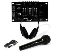 Casque Dj Sono + table de mixage MIX-800 IBIZA + Micro Dynamique Noir