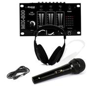 Casque Dj Sono + table de mixage MIX-800 IBIZA + Micro Dynamique Noir