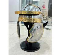 Casque d'officier romain Centurion - Armure historique centurienne - Acier 18 g - Avec support gratuit