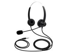 Casque d'ordinateur filaire 3,5 mm avec microphone, casque double oreille, casque universel pour centre d'appels de bureau, adapté pour opérateur téléphonique, ordinateur PC,
