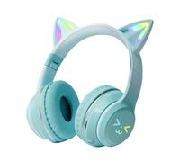 Casque d'oreille De Chat sans Fil - Casque Pliable sur L'oreille avec Microphone Et Conception Éclair | Gradient Audio Headset for Children School Study Study Music Écoute De Divertissement