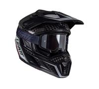 Casque Dual Road LEATT ADV 9.5 Carbon Éce 22.06 Noir Lucide avec Masque 4.5 Iriz