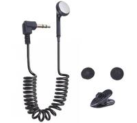 Casque - Earbud filaire | écouteur à corde | Écouteurs intra-auriculaires mono de 3,5 mm | Fiche d'isolation du bruit rétractable, son audio haute fidélité à basses profondes, câble à ressort r