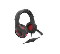 GENESIS Radon 210 Casque Gaming Filaire USB Type-A, Son Surround Virtuel 7.1, Supra-aural, Micro Boom, Rétroéclairage Rouge, 20-20000 Hz, Noir/Rouge