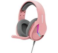 Casque - ecouteurs Marvo TACTIC 40, casque avec microphone, filaire, rose , 2.0, rétroéclairé , USB