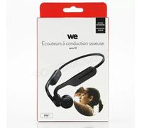 WE Ecouteurs sans Fil à la Conduction osseuse, IP56 (Protégé Contre Les Jets d'eau), BT V5.0, Batterie Rechargeable, autonomie 6h, rechargé par Port USB-c, Noir