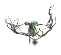 Casque Elfe Casque Simulé Les Branches Du Bandeau De FéE Avec Pendentif Et Rubans Renaissance Forest Costume Costume Fairy Phite Pour Femmes Girls Christmas Halloween Cosplay Wedding Green