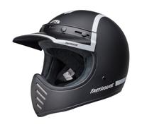 Casque Enduro Dual Road BELL MOTO-3 Fasthouse Old Road Noir Mat Blanc Brillant