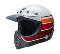 Casque Enduro Dual Road BELL MOTO-3 RSD Saddleback Blanc Noir Rouge