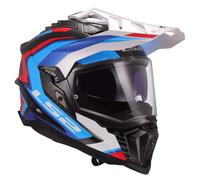 Casque Enduro Dual Road LS2 MX701 EXPLORER CARBON Frontier II Blanc Poli Bleu