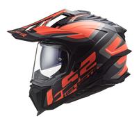 Casque Enduro Dual Road LS2 MX701 EXPLORER Noir Mat Orange Fluo