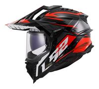 Casque Enduro Dual Road LS2 MX701 EXPLORER Spire Noir Brillant Titane Rouge