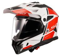 Casque Enduro Dual Road LS2 MX702 PIONEER II Col Blanc Brillant Rouge