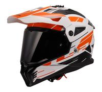 Casque Enduro Dual Road LS2 MX702 PIONEER II Namib Blanc Brillant Orange