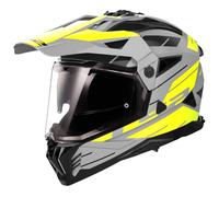 Casque Enduro Dual Road LS2 MX702 PIONEER II Namib Gris Mat Jaune Hi-Viz