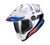 Casque Enduro Dual Road SCORPION ADF-9000 AIR Desert Blanc Bleu Rouge