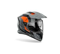 Casque Enduro Dual Route AIROH Bandit Noir Gris Orange Fluo Mat