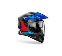 Casque Enduro Dual Route AIROH Bandit Tune Noir Bleu Rouge Brillant