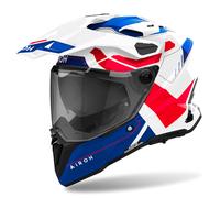 Casque Enduro Dual Route AIROH Commander 2 Reveal Bleu Rouge Blanc Brillant