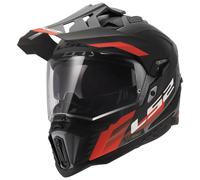 Casque Enduro Dual Route LS2 MX701 EXPLORER HEXA Noir Rouge Gris