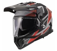Casque Enduro Dual Route LS2 MX702 PIONEER II BLOCK Gris Rouge