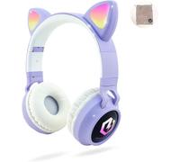 Casque Enfant Bluetooth, Casque Audio sans Fil pour Enfants, Bluetooth 5.0 Confortable Pliable Casque avec Micro intégré, Volume limité à 85db, Réglable, Micro SD Carte Slot, Lumières LED