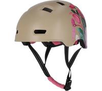 Crazy Safety Rampage Fleur Grise | Casque pour vélo, Skateboard, Rollers et BMX | Casque de vélo pour Hommes, Femmes et Enfants | M (54-57cm) | Casque Ajustable pour skateurs et Cyclistes