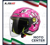 Ls2 Of622 Funny Ii Paws Junior Open Face Helmet Rose S Enfants