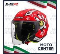 LS2 Casque moto OF622 Funny II Junior Paws Matt Red M