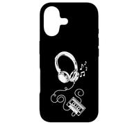 Casque et Cassette rétro Croquis Coque pour iPhone 17