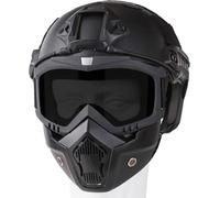 Casque Et Masque Airsoft, avec des Lunettes Amovibles Réglables Airsoft Protection des Masques Visages Complets, Tactique Militaire CS Game Gear (Noir)