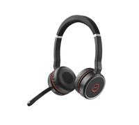 Casque Evolve 75 UC Stereo Avec fil &sans fil Arceau Bureau/Centre d'appels Micro-USB Bluetooth Noir, Rouge