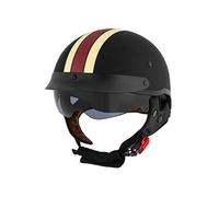 Casque Face Ouverte de Moto Harley Vintage Casque Mobylette Bols Rétro Casque avec Visière Casque pour Adulte Hommes Femmes Scooter Locomotive, ECE Homologué